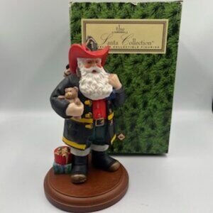 Vintage Russ Santa Collection Fireman Santa Figurine Christmas Turnouts & Bear